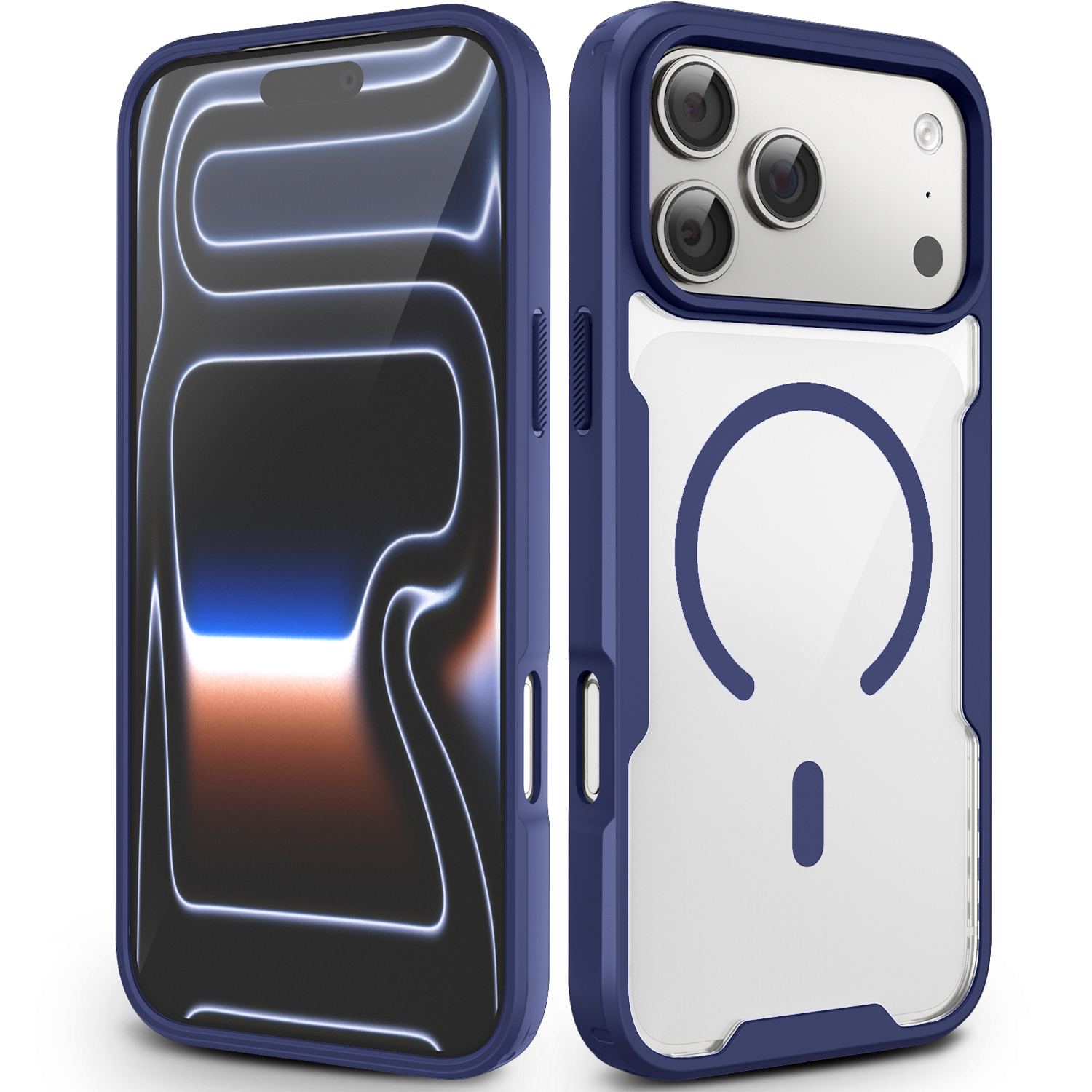 iPhone 17 / Pro / Max átlátszó mágneses telefontok, karcálló, átlátszó TPU + PC ütésálló védőtok - Image 3