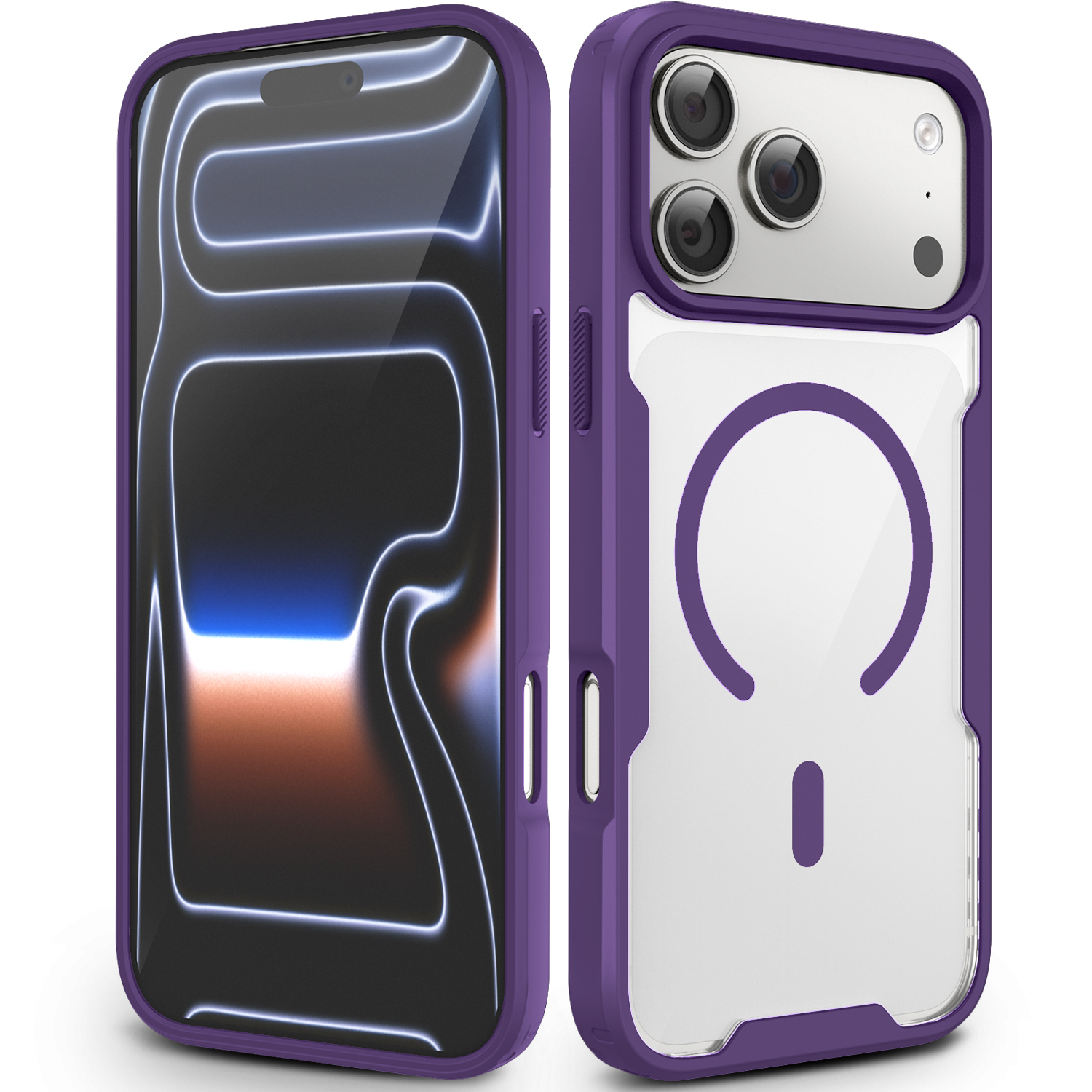 iPhone 17 / Pro / Max átlátszó mágneses telefontok, karcálló, átlátszó TPU + PC ütésálló védőtok - Image 4