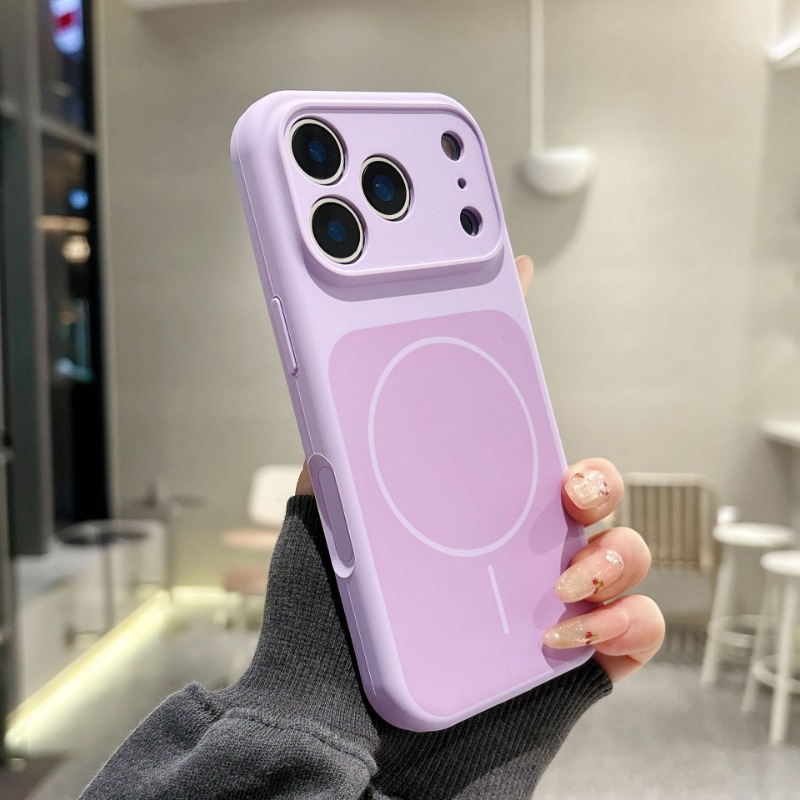 iPhone 17 / Pro / Max mágneses, folyékony szilikon mikroszálas béléssel, színes, ütésálló tok - Image 2