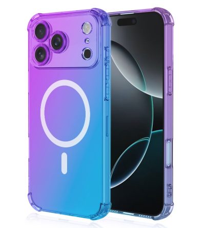 iPhone 17 / Pro / Max átlátszó színátmenetes mágneses telefontok, karcálló, ütésálló