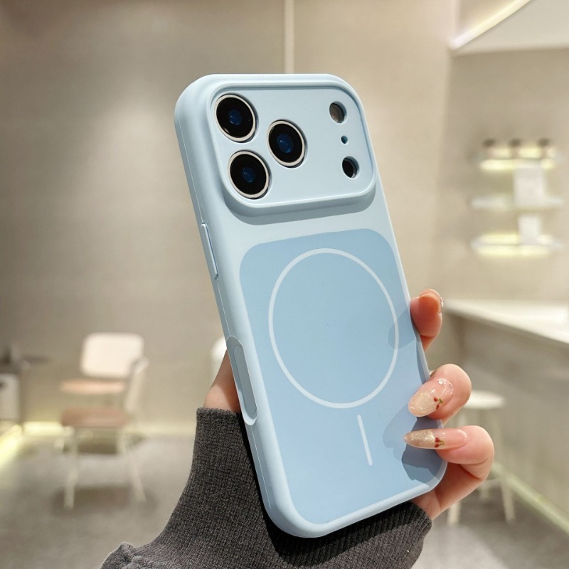 iPhone 17 / Pro / Max mágneses, folyékony szilikon mikroszálas béléssel, színes, ütésálló tok - Image 3